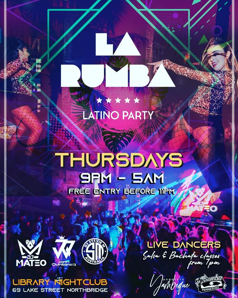 Salsa & Bachata at the Library Nightclub Studio Saturdays at King St Art Centre